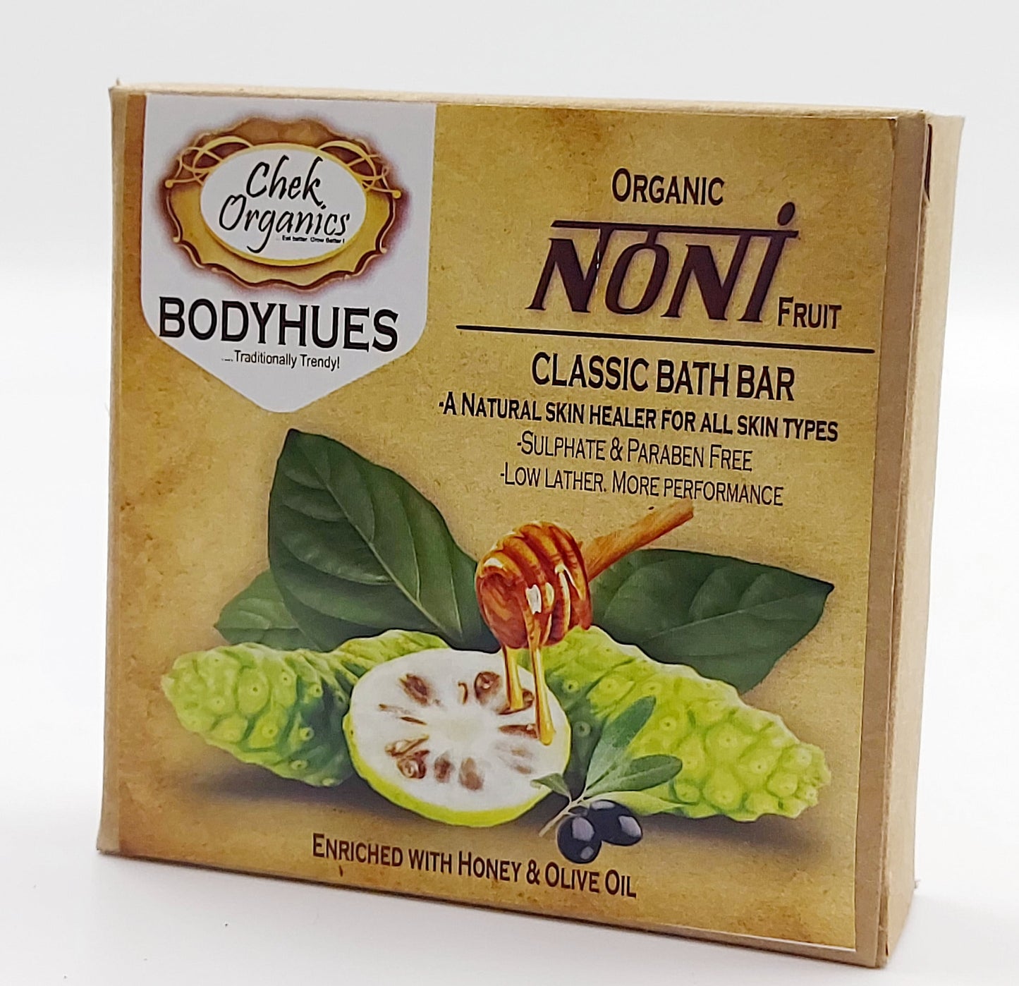 CHEKORGANICS BODYHUES – Organic Noni Fruit Bath Bar (100g)