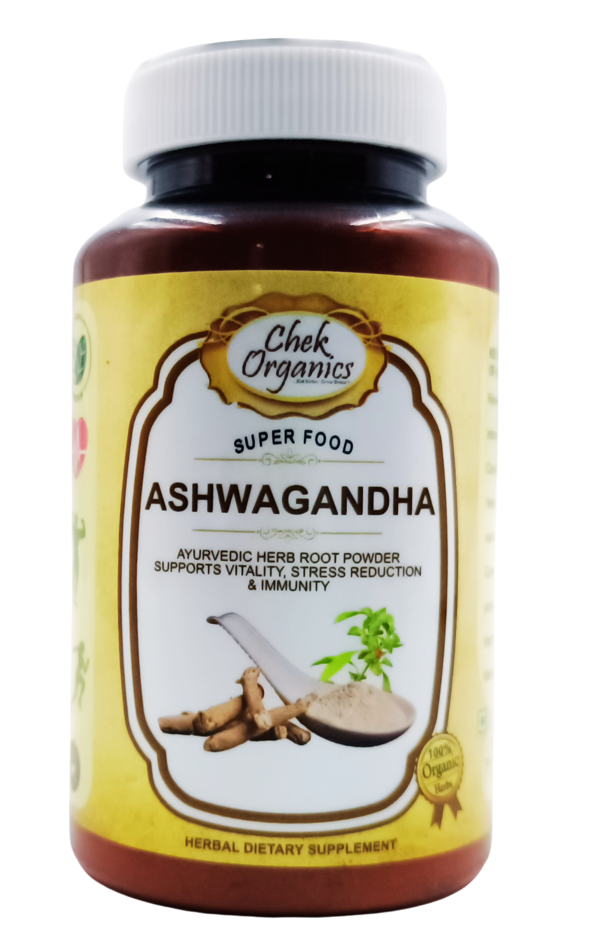 CHEKORGANICS – Superfoods- Pure Ashwagandha Powder (100g)