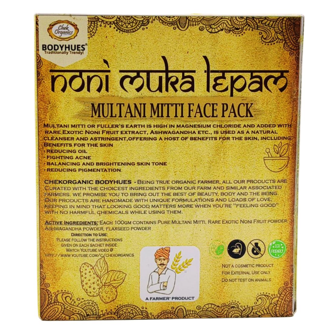 🌿CHEKORGANIC NONI MUKHA LEPAM - Multani Mitti face pack 100gm