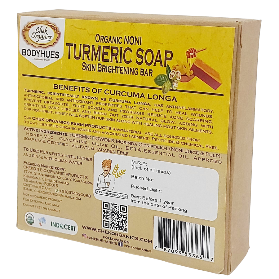 CHEKORGANICS BODYHUES – Noni Turmeric Soap 100gm