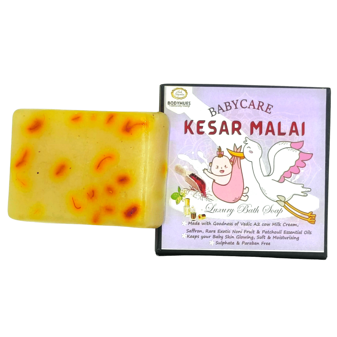 CHEKORGANICS BODYHUES – Kesar Malai Soap (Handmade Ayurvedic Luxury)